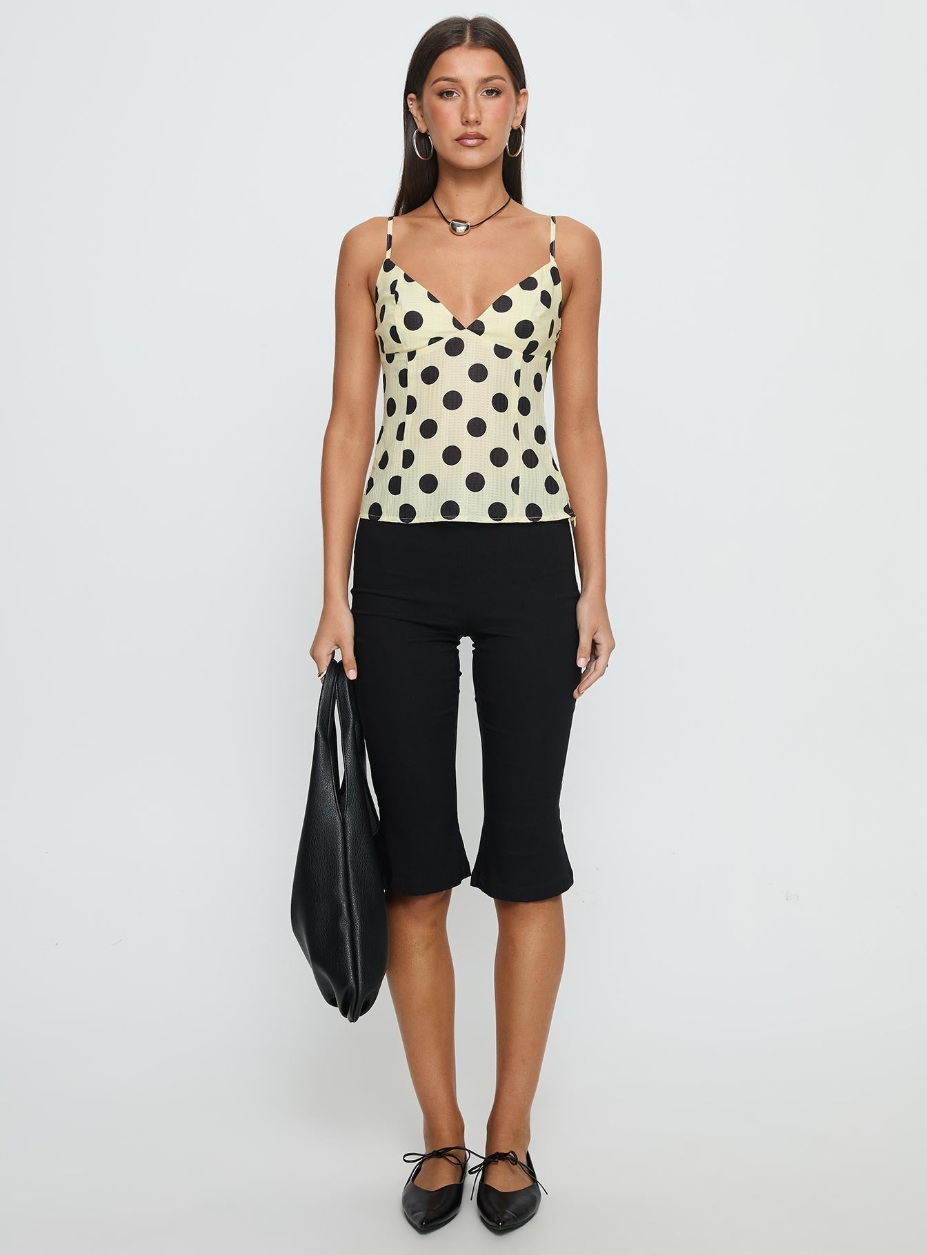 I Know Love Cami Top Yellow Polka
