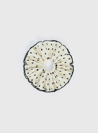 Greatest Gift Scrunchie White Polka