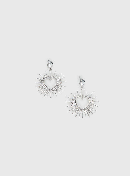 Manifest It Heart Earrings Silver