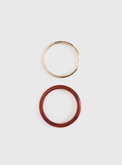 Rhi Rhi Diamante Cuff Pack Brown / Gold