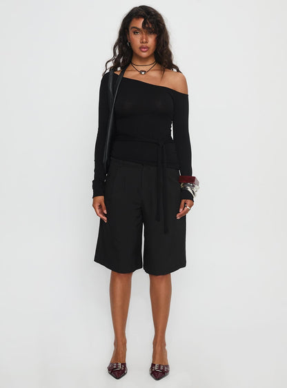 Brynah Pintuck Tailored Short Black