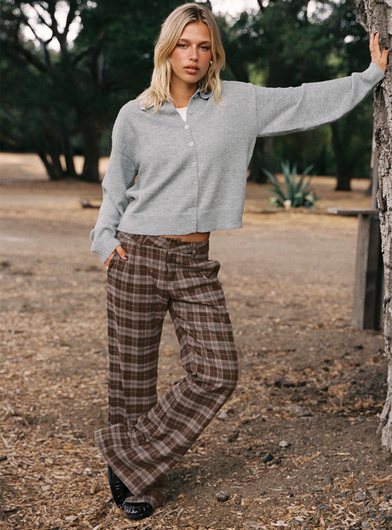 Nadyna Collared Cardigan Grey Marle