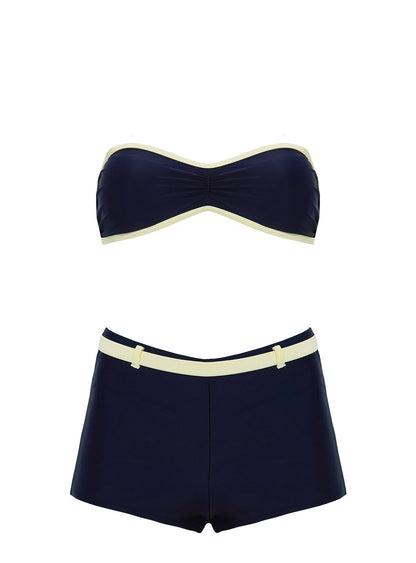 Heida Bandeau Bikini Top Navy / Yellow